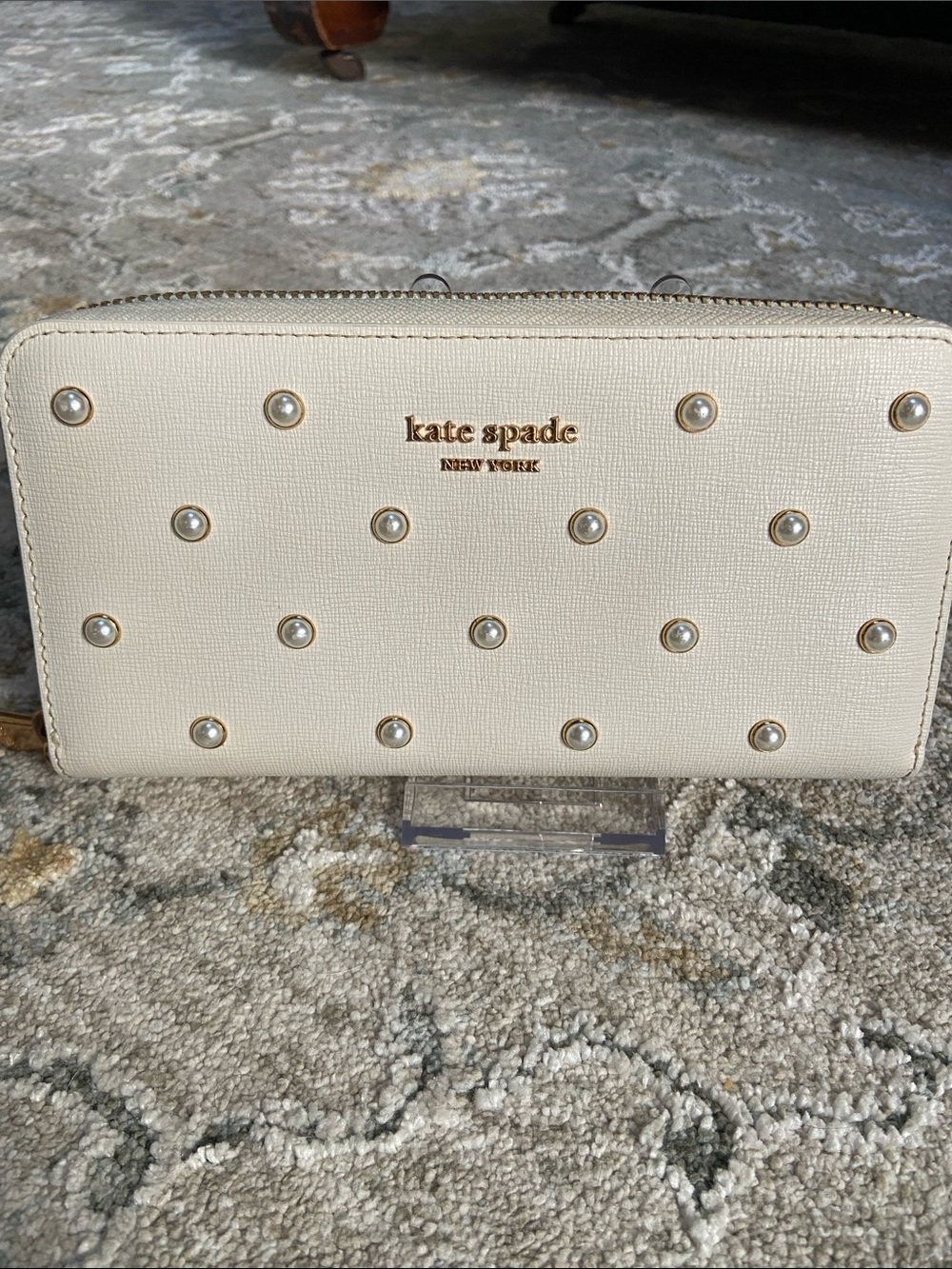 kate spade New York Purl Embellished Continental Zip Around Wallet